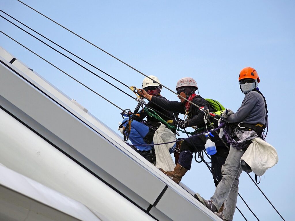 rappelling, rope, safety, security, climbing, equipment, harness, helmet, strength, gloves, descender, carabiner, work, challenge, determination, protection, risk, repair, blue work, blue security, blue safety, safety, safety, safety, safety, safety, risk